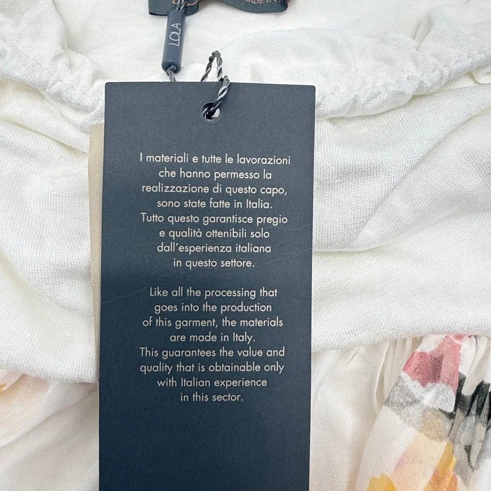 Lola Italy Silk Strapless Floral Maxi Dress White Pastel Floral Size M NWT Bride - Picture 6 of 12